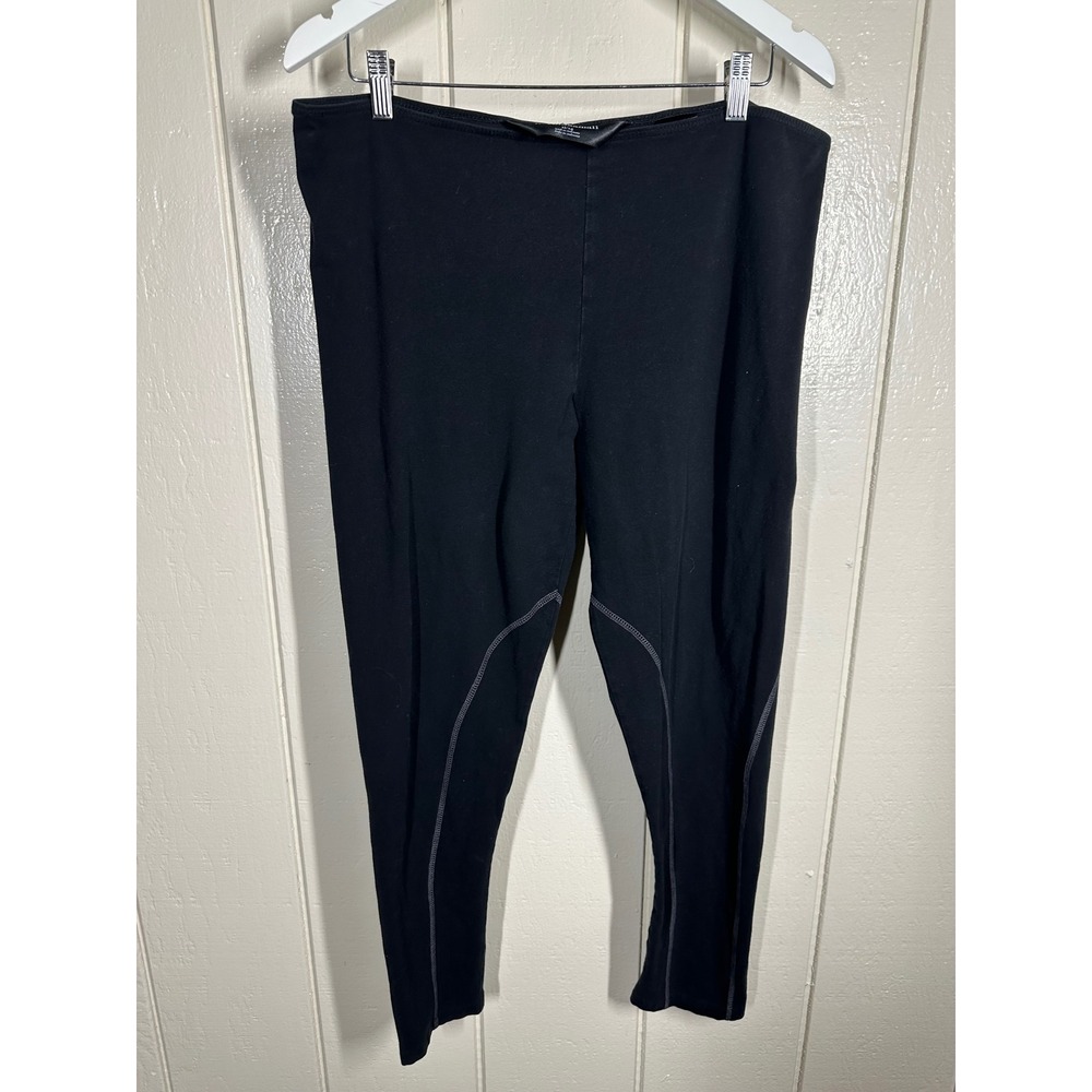 Norma Kamali Leggings Women XL Black Contrast Stitch Active In Good Condition